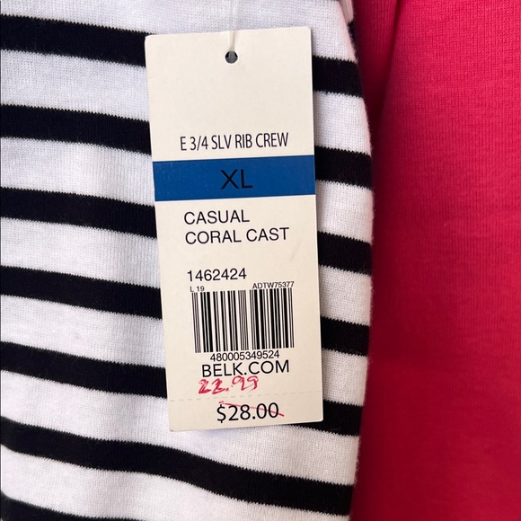 Kim Rogers Pink and Black Striped Top - Picture 4 of 4